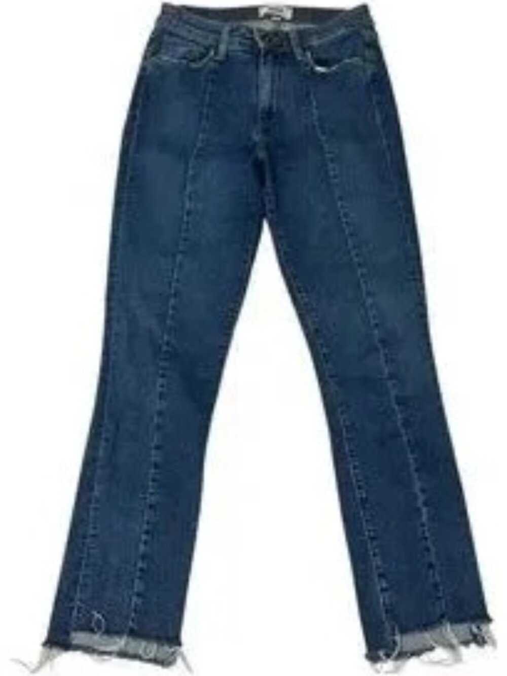 Paige Women;s Denim Jacqueline Straight Crop Raw Hem High Rise Jeans Size 26